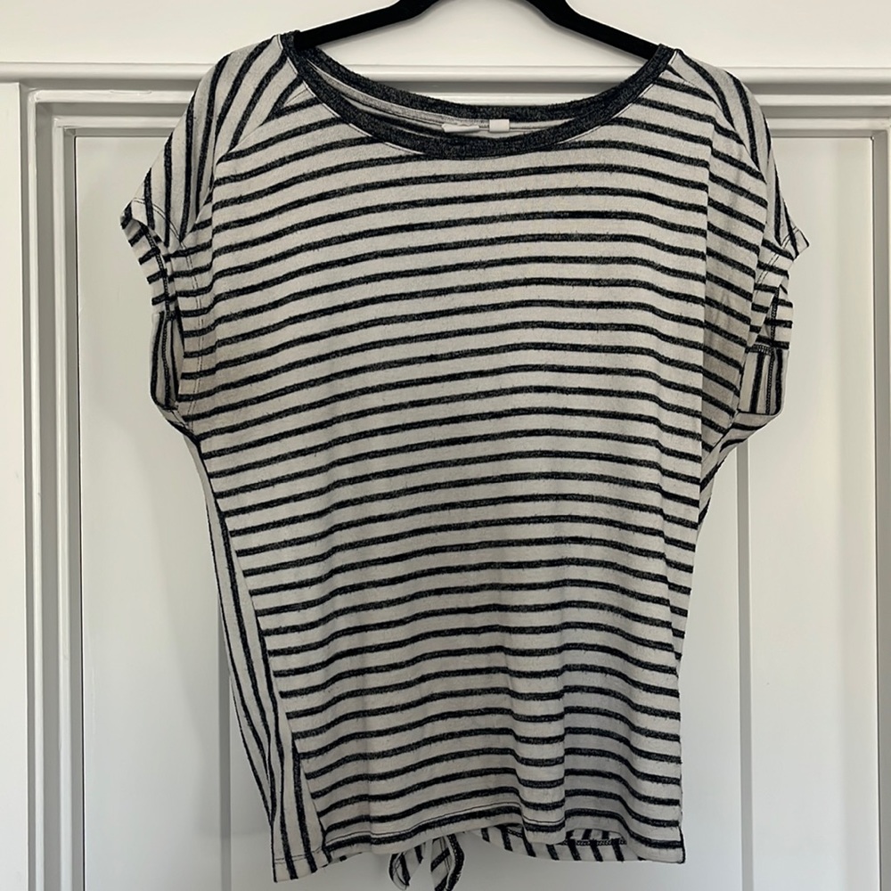 Striped blue super soft tee with tie back